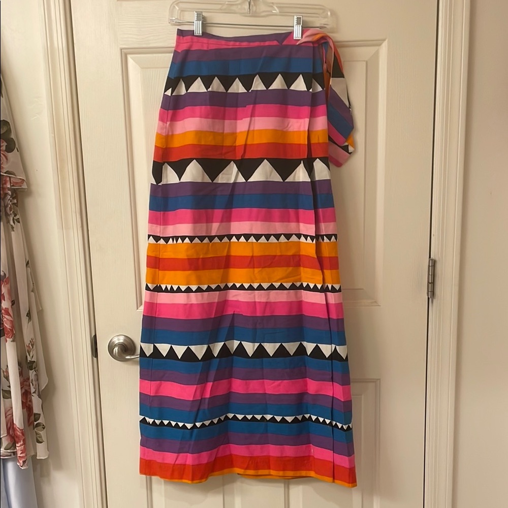 Vintage Vibrant Pink and Orange A-Line Maxi Skirt